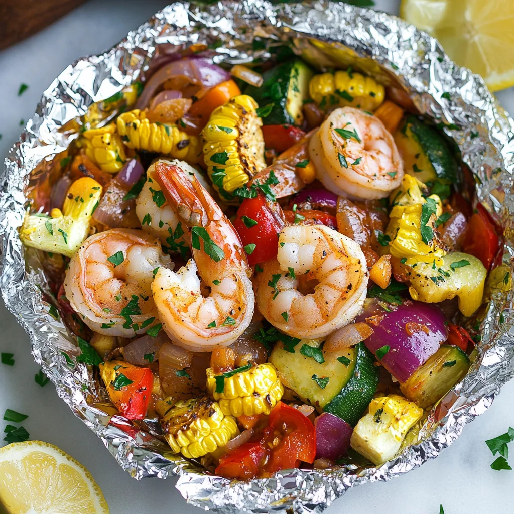 Taste of Summer: Flavorful Shrimp Veggie Foil Packs with Easy Cleanup